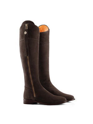 The Regina, Women’s Tall Boot - Tan Suede, Sporting Fit