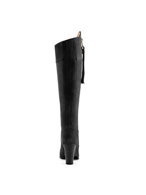 The Regina Women's Tall High-Heeled Boot - Black Suede